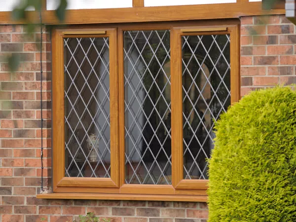 Woodgrain Leaded UPVC Windows