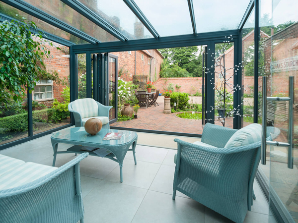 Grey UPVC Lean-To Conservatory